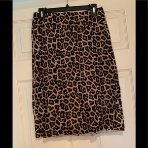 Theory L Sahara Midi Animal Print Skirt Size 2